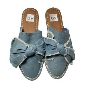 Dolce Vita Desiree Slides - chambray bow shoes